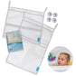 Juego de 2 organizadores de juguetes de baño de gran tamaño de 36 x 50 cm y 40 x 50 cm, bolsas de malla para juguetes de bañera de bebé, 4 ventosas fuertes, soporte para carrito de ducha de baño multiusos para niños pequeños