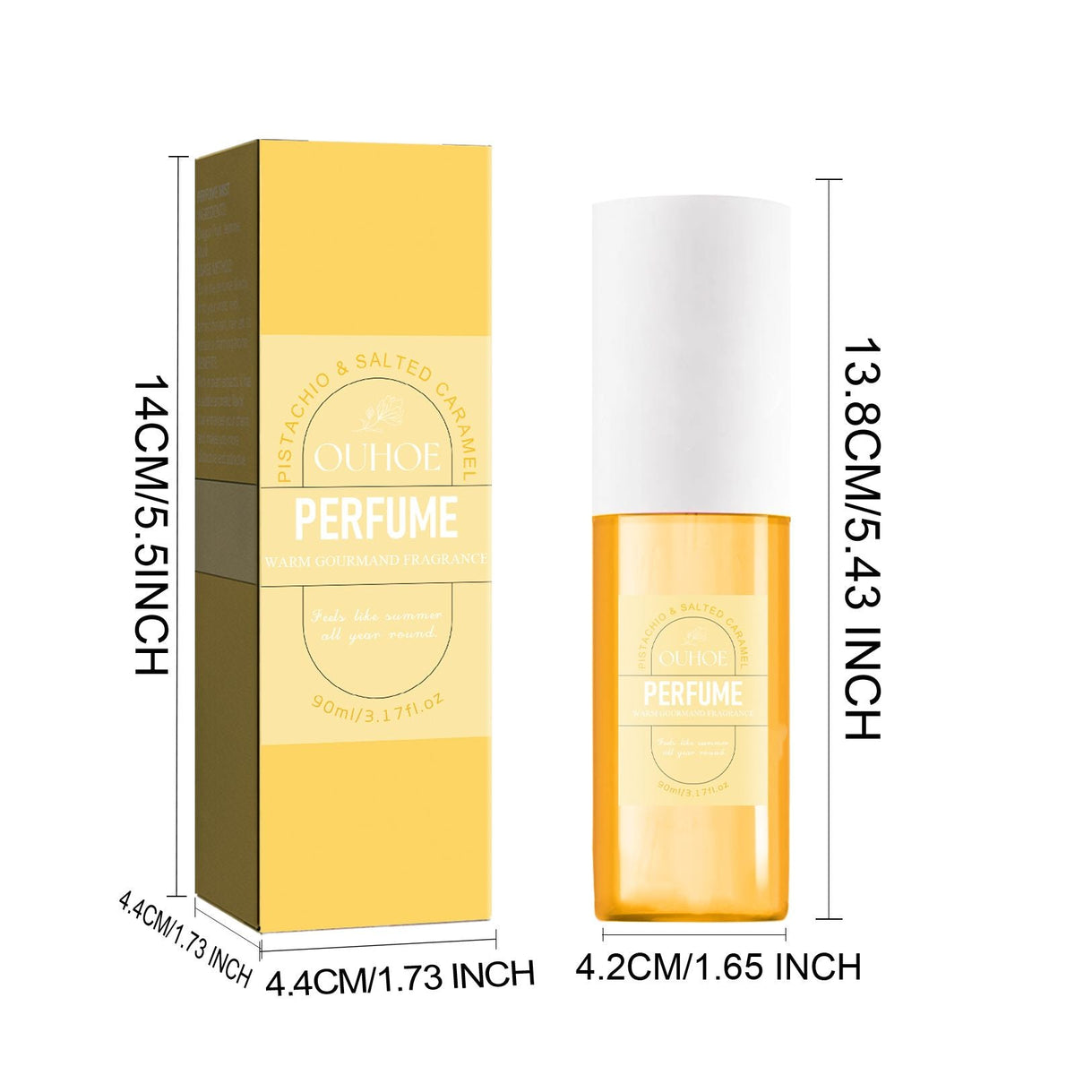 OUHOE Brasil Eau de Parfum (Amarillo) Para Mujer Citas Fresco Natural Fragancia Duradera Perfume Corporal Floral No Picante en Aerosol