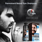 Champú Tinte para Barba para Hombres, Tinte Permanente Natural para Barba, Tiñe el Cabello en Minutos, Larga Duración, 200 ml, Cuidado Capilar Tinte Negro