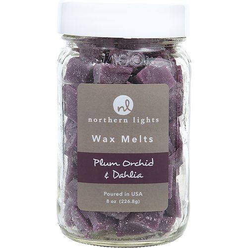 CIRUELO ORQUÍDEA Y DALIA de Northern Lights CHIPS AROMÁTICOS PARA FUNDIR - FRASCO DE 7 OZ CONTIENE 100 UNIDADES