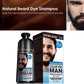 Champú Tinte para Barba para Hombres, Tinte Permanente Natural para Barba, Tiñe el Cabello en Minutos, Larga Duración, 200 ml, Cuidado Capilar Tinte Negro