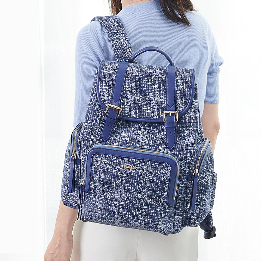 SUNVENO Mochila para pañales, bolso cambiador de bebé, bolsos de tweed para pañales de bebé, multifunción, impermeable para viajes
