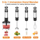 1000W 5 In 1 Immersion Hand Blender Stainless Steel Hand Mixer with 12 Speeds Turbo Mode Food Processor with 20Oz Beaker 17Oz Chopper Whisk Milk Frother