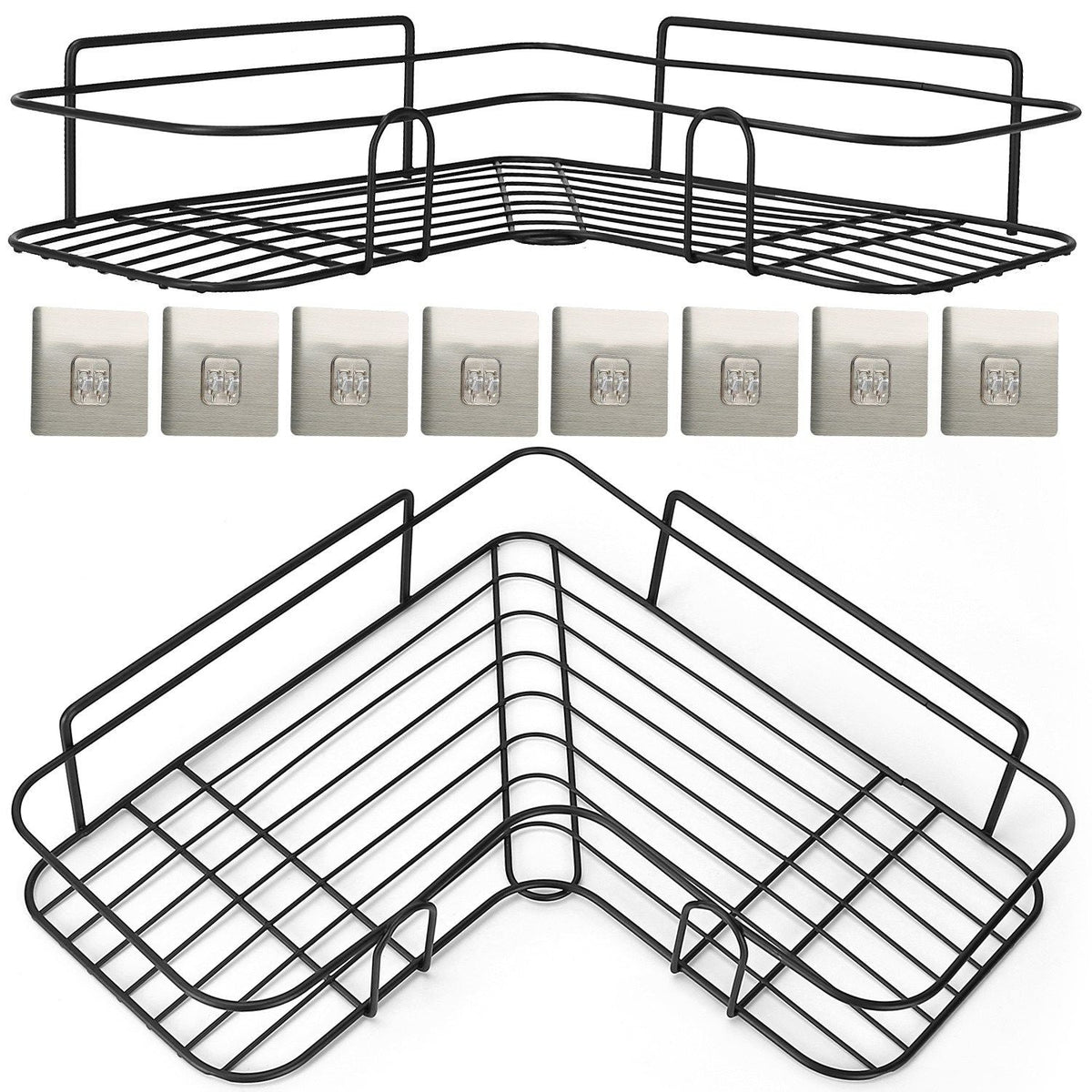 2 estantes esquineros para ducha, canasta de montaje en pared, soporte para champú de baño, organizador de almacenamiento