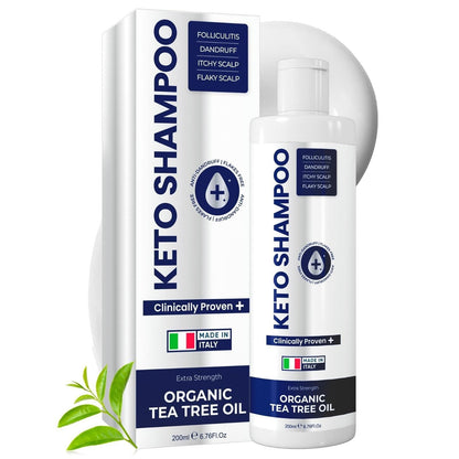 Champú anticaspa, sin sulfatos, medicado, antifúngico, para el cuero cabelludo seco, con picazón y descamación, para el crecimiento del cabello, tratamiento de la foliculitis, champú para la dermatitis seborreica con aceite de árbol de té.