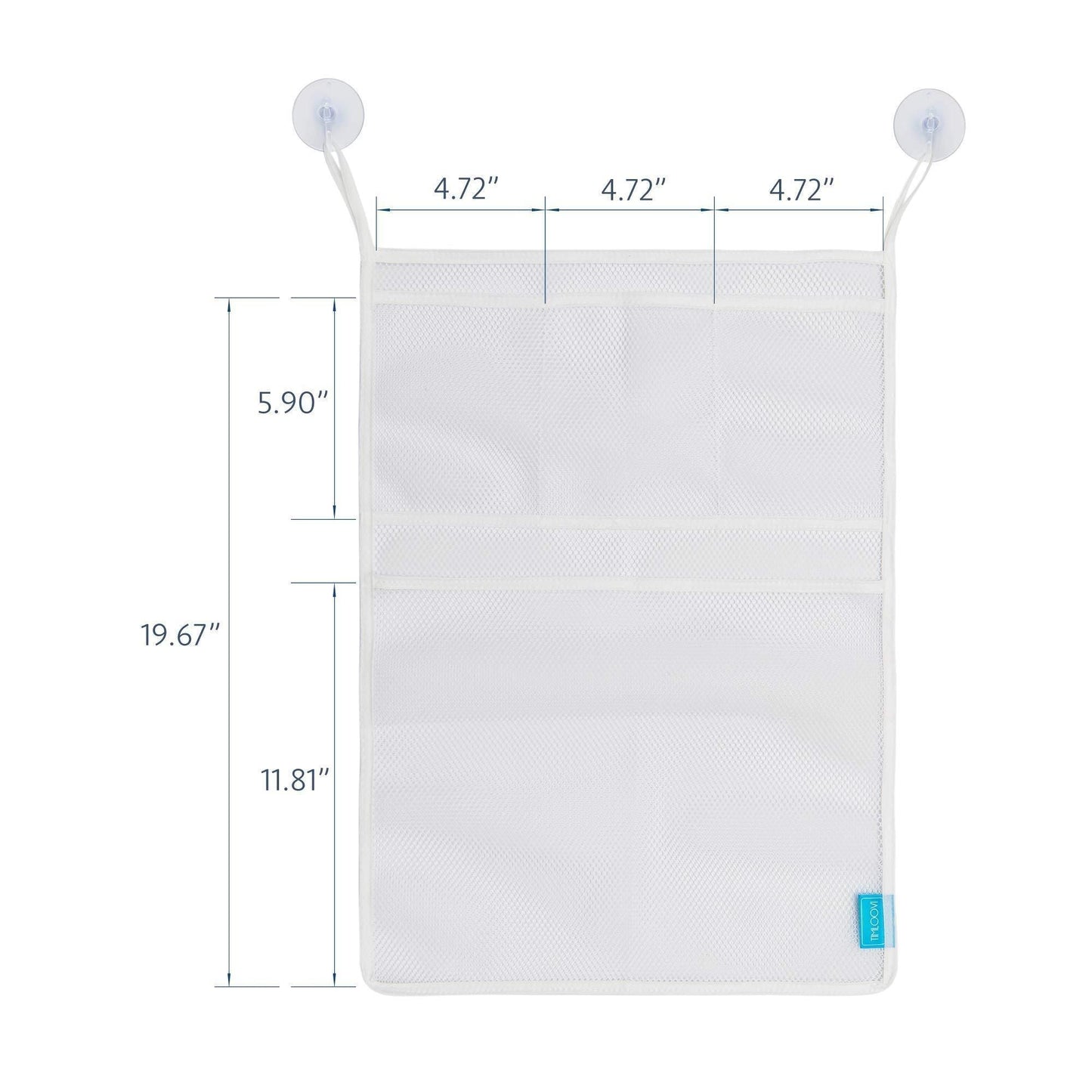 Juego de 2 organizadores de juguetes de baño de gran tamaño de 36 x 50 cm y 40 x 50 cm, bolsas de malla para juguetes de bañera de bebé, 4 ventosas fuertes, soporte para carrito de ducha de baño multiusos para niños pequeños