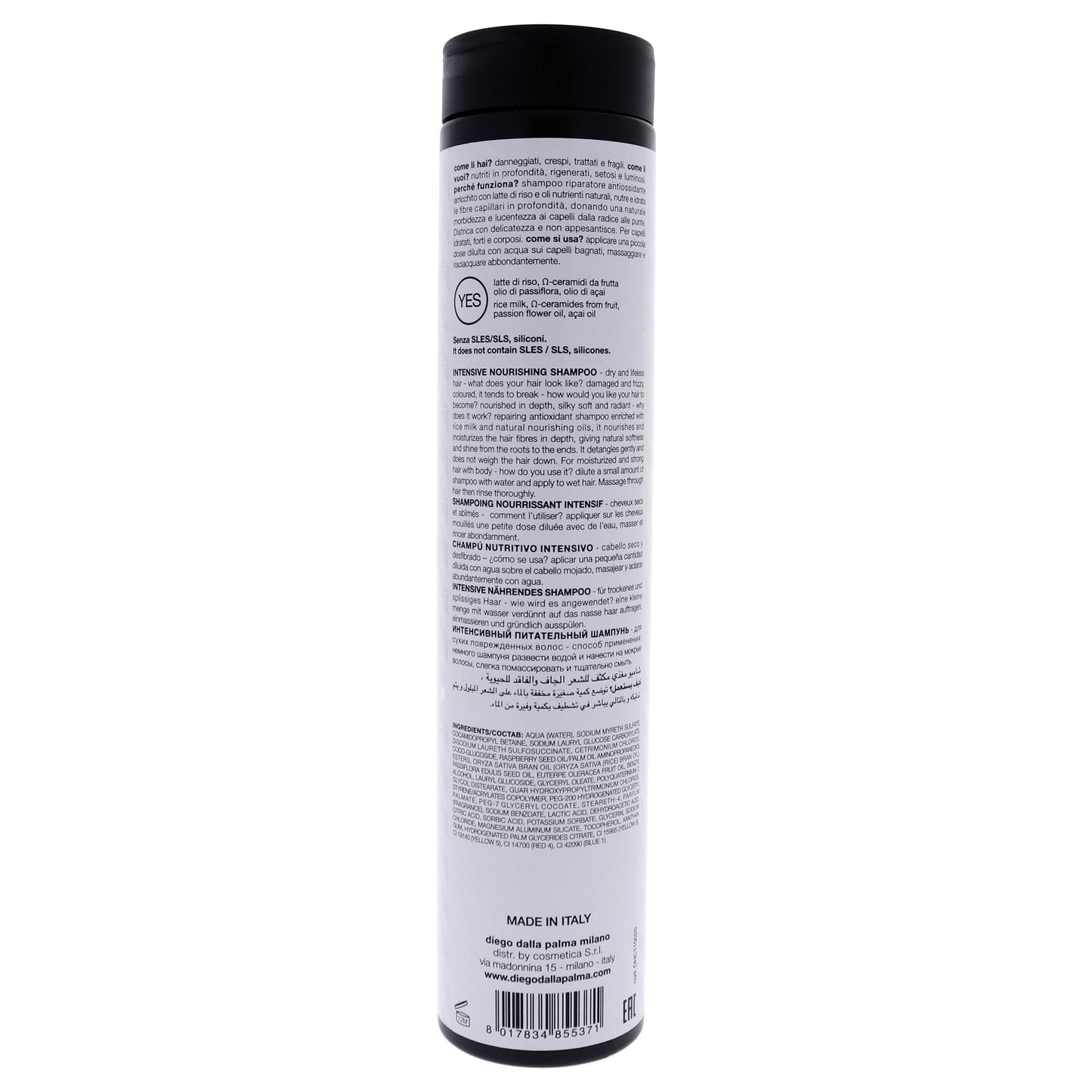 Champú nutritivo intensivo Saniprincipi de Diego Dalla Palma para unisex - Champú de 8.5 oz
