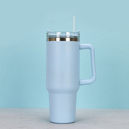 1200ml Stainless Steel Mug Coffee Cup Thermal Travel Car Auto Mugs T hermos 40 Oz Tumbler with Handle Straw Cup Drinkware New In