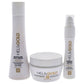 El kit de viaje Revival Series de Helis Gold unisex - 3 piezas: champú revitalizante de 3.3oz, mascarilla reestructurante de 3.3oz, crema Crystal de 1oz