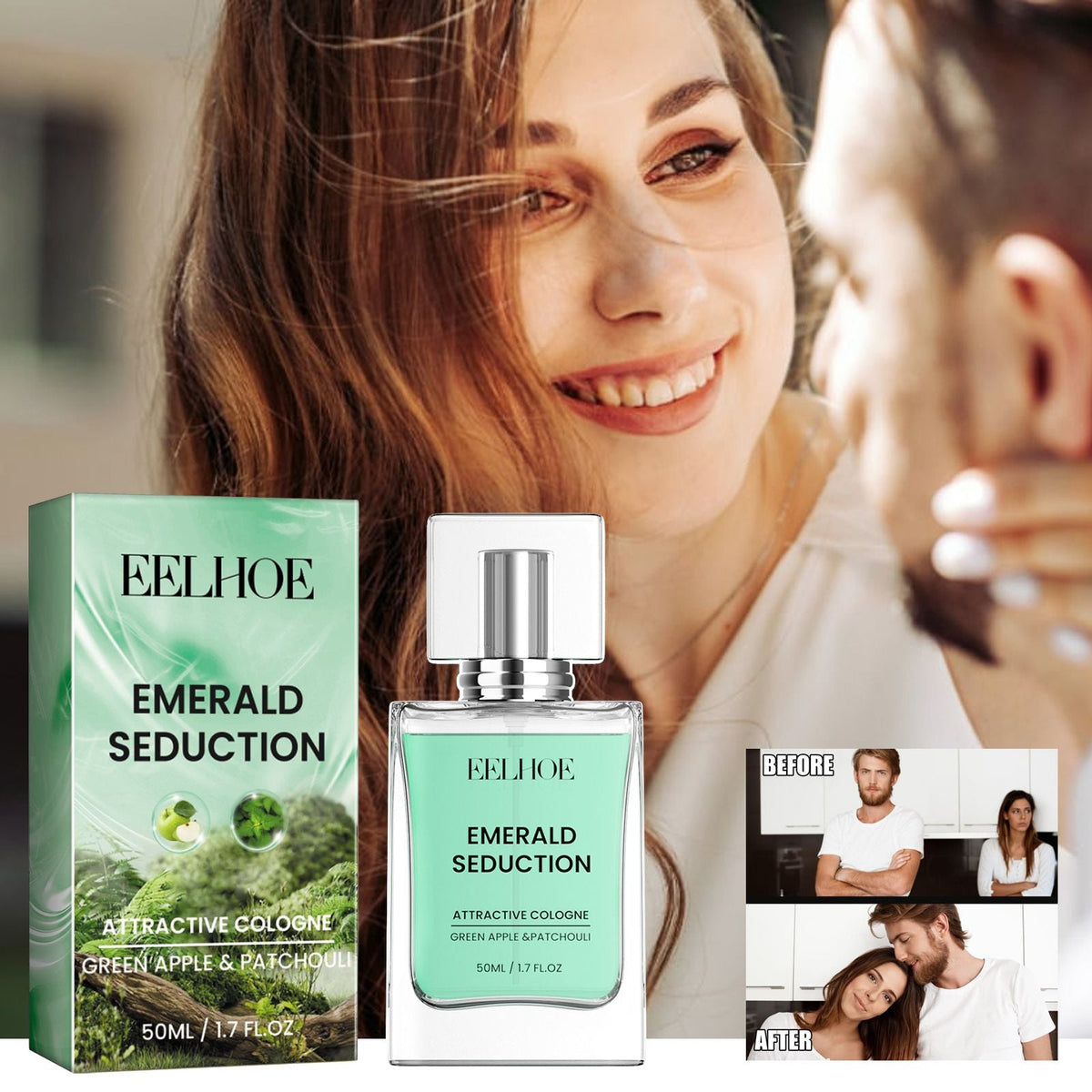 Perfume para hombre EELHO (Esmeralda) Fragancia duradera para parejas, fragancia para citas, natural y fresca para llevar contigo - Regalo de Navidad