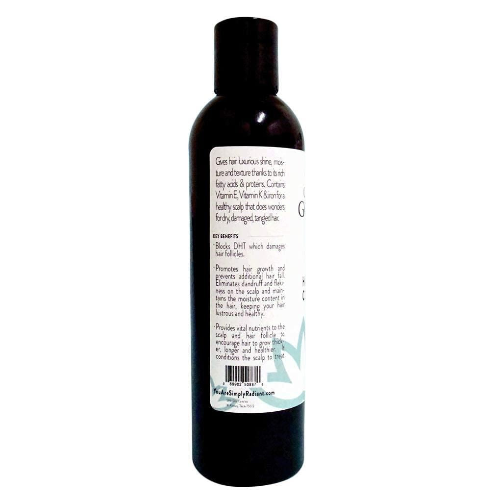 Mascarilla acondicionadora con cafeína orgánica, fórmula natural para el crecimiento del cabello, para un cabello más largo, fuerte y saludable, 236 ml