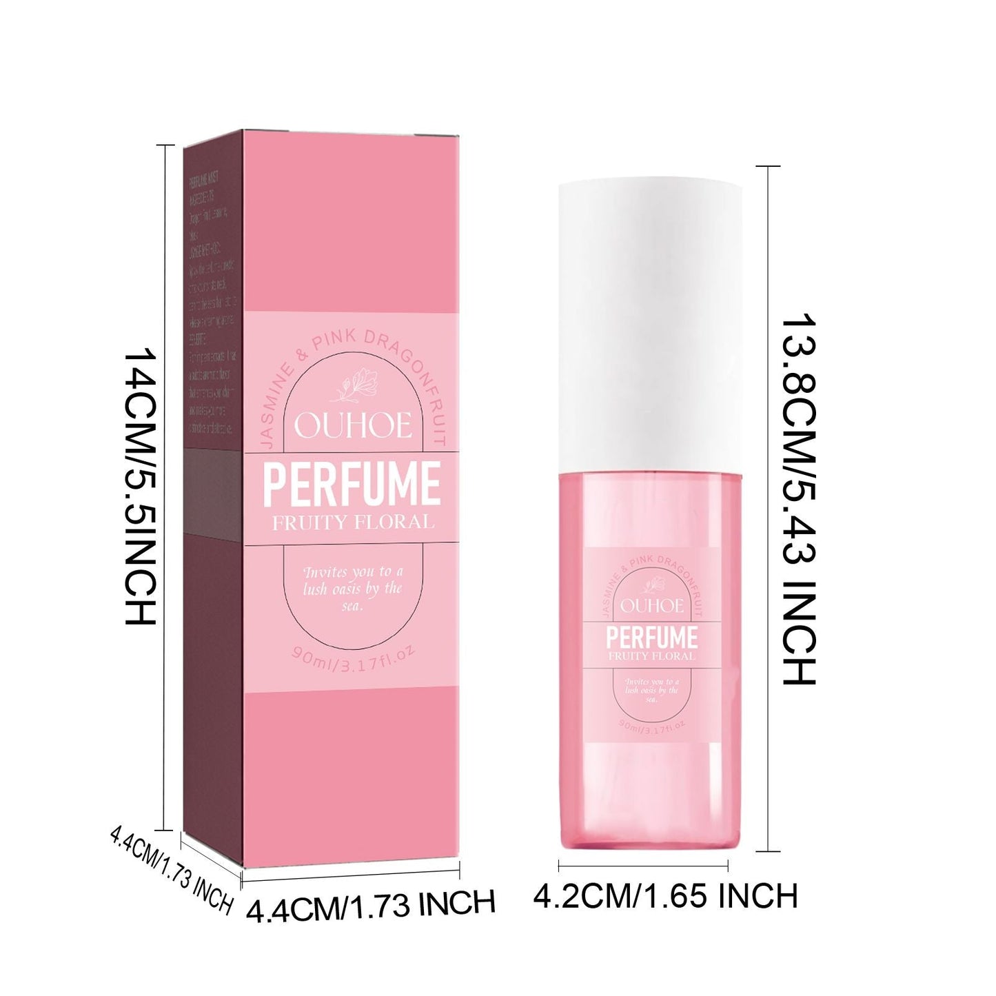 OUHOE Perfume brasileño para mujeres Citas Fresco Natural Fragancia de larga duración Perfume corporal floral en spray no-pungente