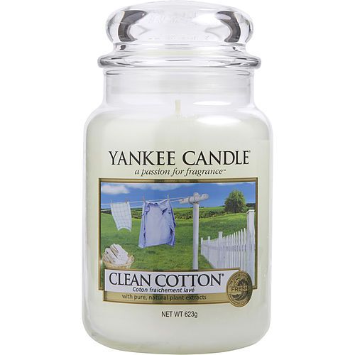 YANKEE CANDLE de Yankee Candle VELA GRANDE AROMÁTICA DE ALGODÓN LIMPIO 22 OZ