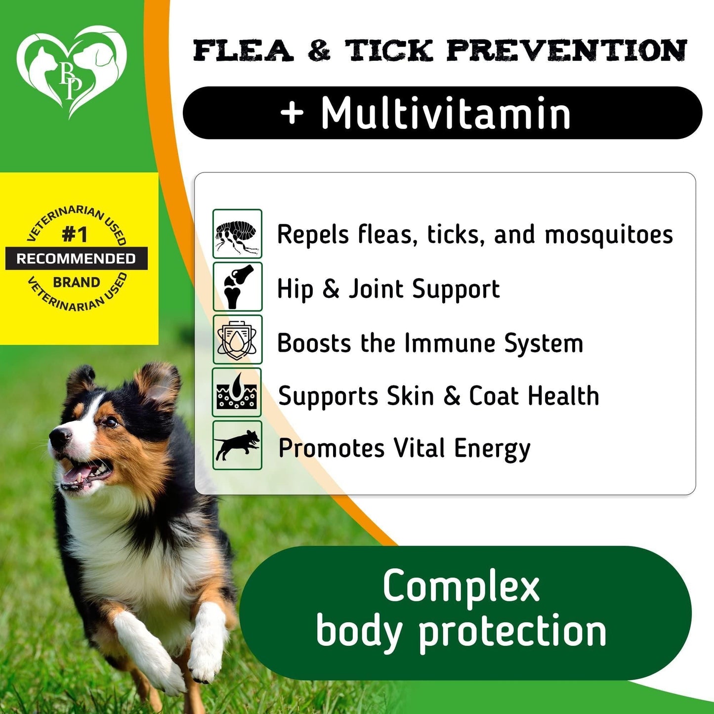 Pastillas masticables para la prevención de pulgas y garrapatas para perros, tratamiento oral de pulgas Revolution para mascotas y multivitamínico complejo, masticables naturales de defensa contra plagas, tabletas pequeñas de 10 oz.