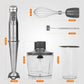 KOIOS 1100W Immersion Hand Blender, Stainless Steel Stick Blender with 12-Speed & Turbo Mode, 5-in-1 Handheld Blender with 600ml Mixing Beaker with Lid, 500ml Chopper, Whisk, Milk Frother, B PA-F ree