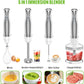 Hand Blender;  5 in 1 Multi-Purpose Immersion Blender set;  1100 watts 12 Adjustable Speed Stick Blender;  600ml Beaker;  500ml Food Processor Container;  Egg Whisk;  Milk Frother Attachments;  White