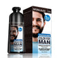 Champú Tinte para Barba para Hombres, Tinte Permanente Natural para Barba, Tiñe el Cabello en Minutos, Larga Duración, 200 ml, Cuidado Capilar Tinte Negro