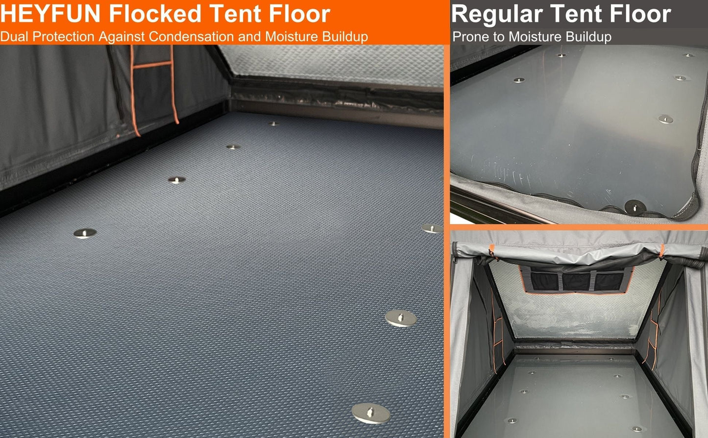 Explorer Plus Tienda de Techo Rígida con Toldo Lateral, Salida de Aire Acondicionado con Soporte, Portaequipajes y Cortina de Lluvia de Malla Reemplazable, Tienda para Caja de Camioneta para Camping, Tienda de Techo para SUV con Apertura Automática