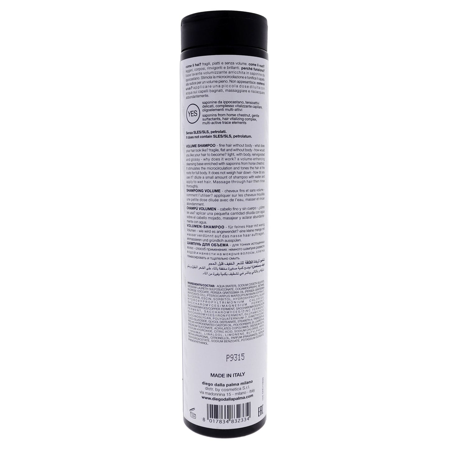Champú Tutto Tono Volume de Diego Dalla Palma para Unisex - Champú de 8.5 oz