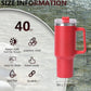 40oz large capacity tumbler, With Handle And Straw Lid, Insulated Reusable Stainless Steel Water Bottles Travel Mug Coffee Cup car cup water cup For Men Women Outdoor Camping Driving,  gift