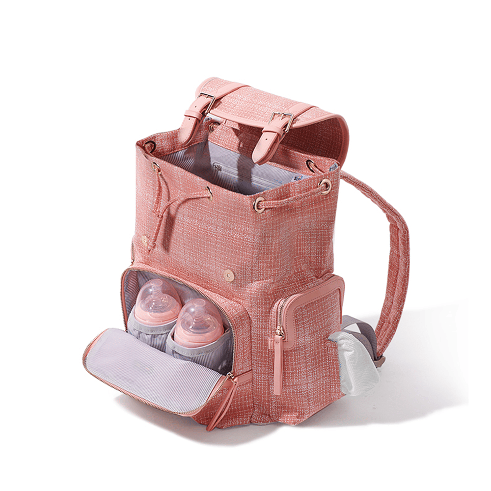 SUNVENO Mochila para pañales, bolso cambiador de bebé, bolsos de tweed para pañales de bebé, multifunción, impermeable para viajes