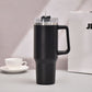 40oz Handle Car Cup with pipette stainless Steel insulated Cold beer cup portable ice cup with handle; Insulated Reusable Leakproof Stainless Steel Water Bottle Travel Mug Iced Coffee Cup