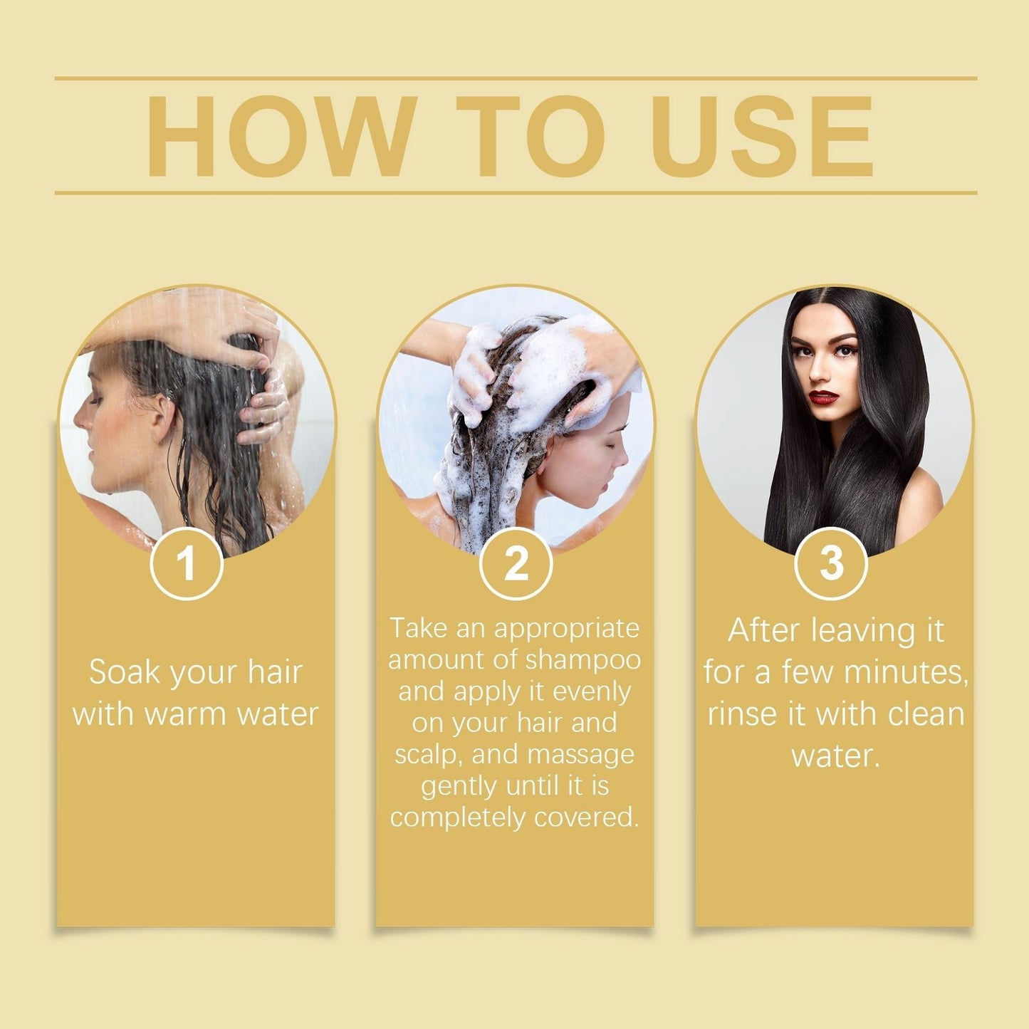 El champú OUHOE Cabello Oscuro nutre las raíces del cabello y mejora el cabello seco y encrespado en las puntas