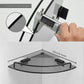 Estante esquinero de cristal para baño, estante de ducha esquinero negro de cristal templado con riel, organizador esquinero de baño, estantes de baño montados en la pared