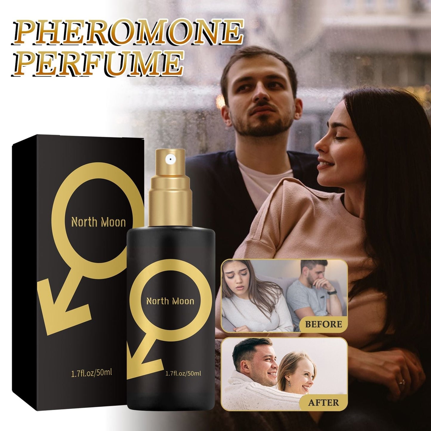 Perfume North Moon Fragancia fresca y eliminación de olores, perfume duradero de nicho ligero para citas de pareja, ambiente.