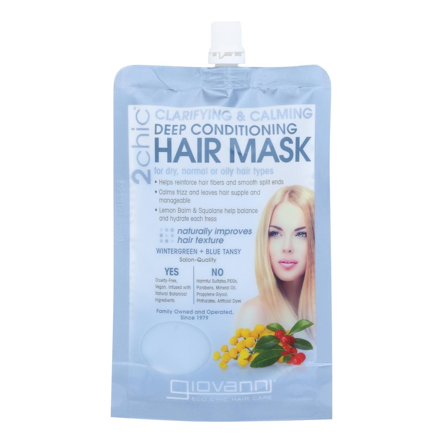 Giovanni Hair Care Products - Acondicionador 2chc Clfy/clm Mascarilla para el Cabello - Caja de 12-1.75 Flz