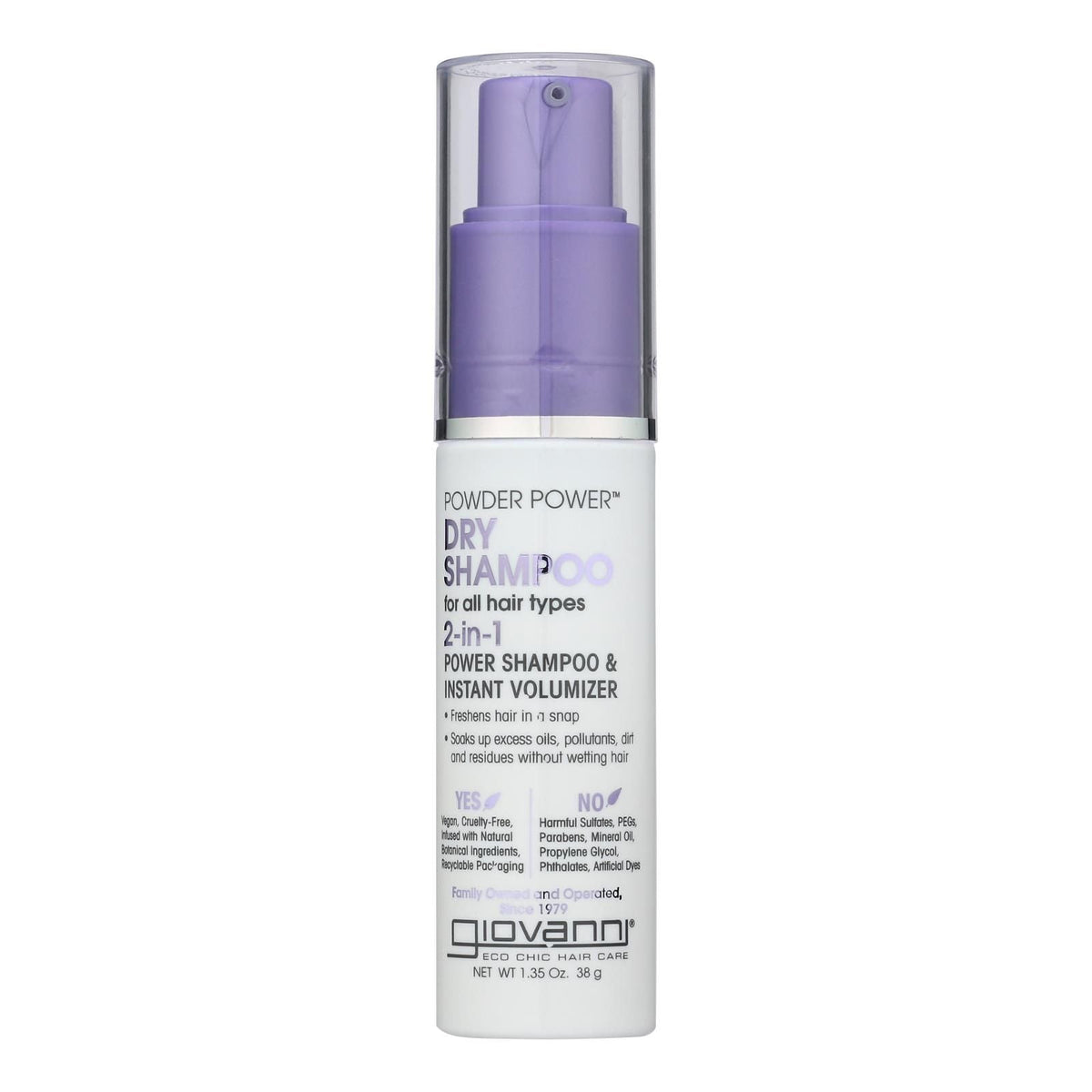 Giovanni Hair Care Products - Champú en seco en polvo en aerosol - 1 unidad - 1,35 oz