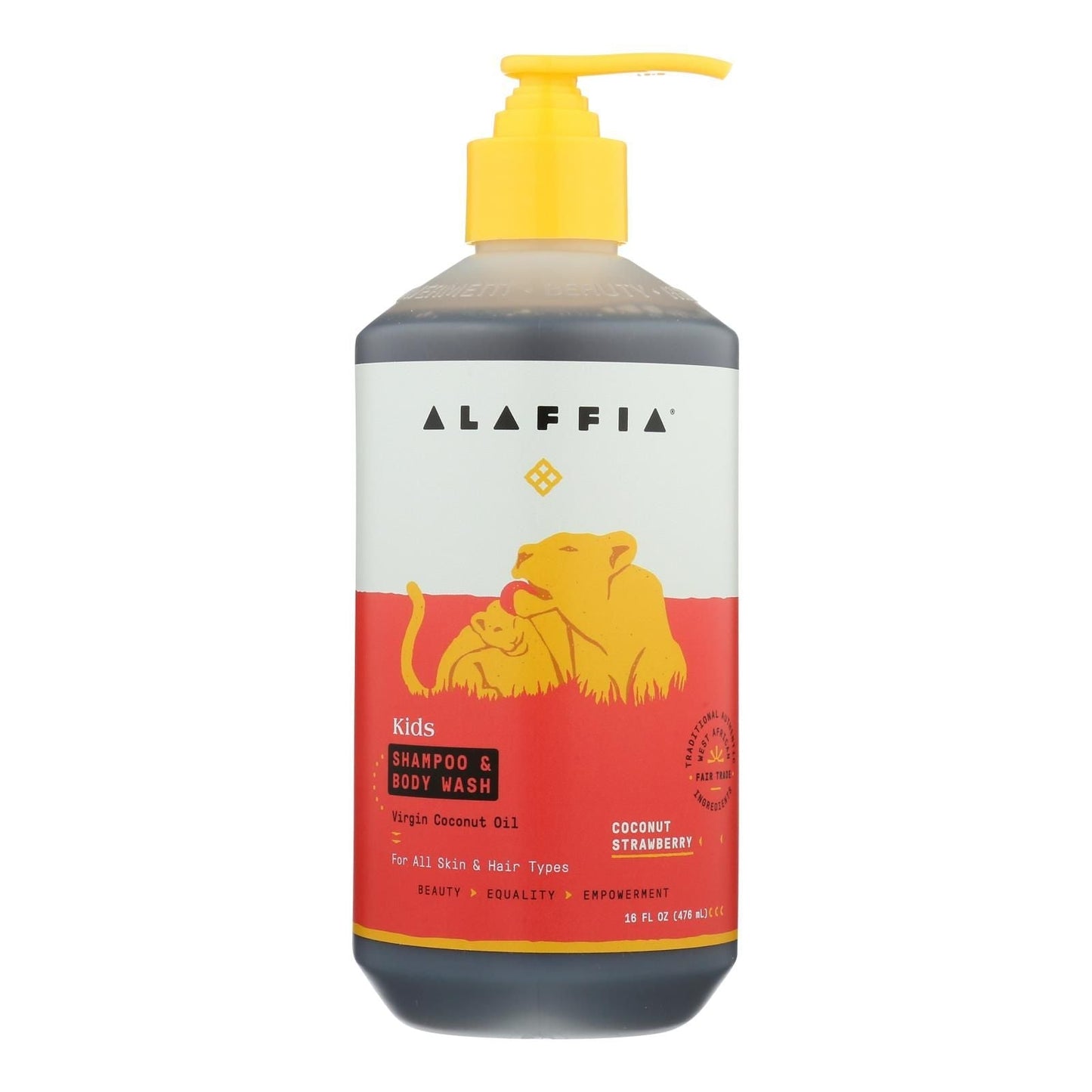 Alaffia - Champú y Gel de Baño Diario - Coco Fresa - 473 ml