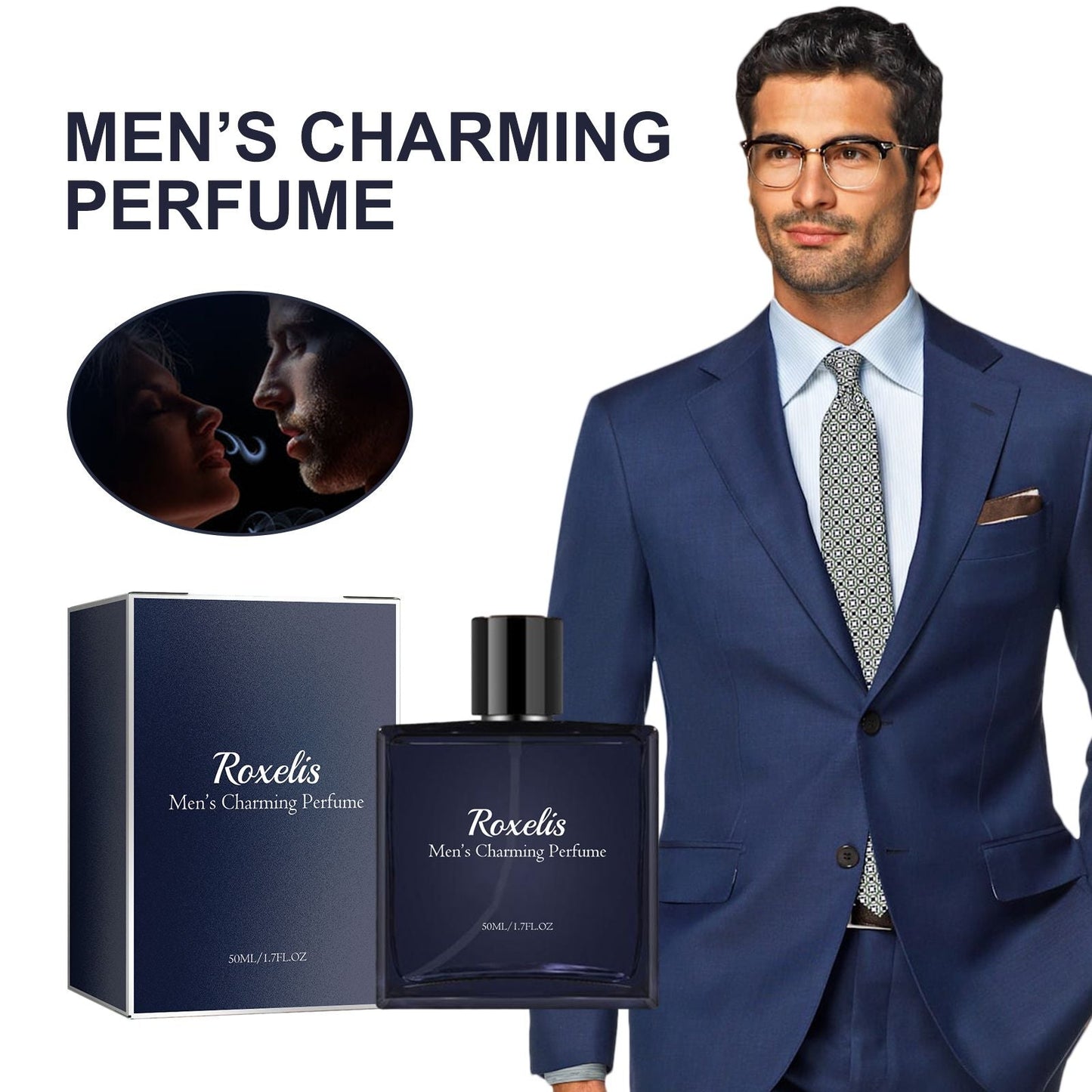 Roxelis Perfume Charm para Hombre Fragancia Natural Fresca con Encanto Duradero, Perfume para Citas en Pareja