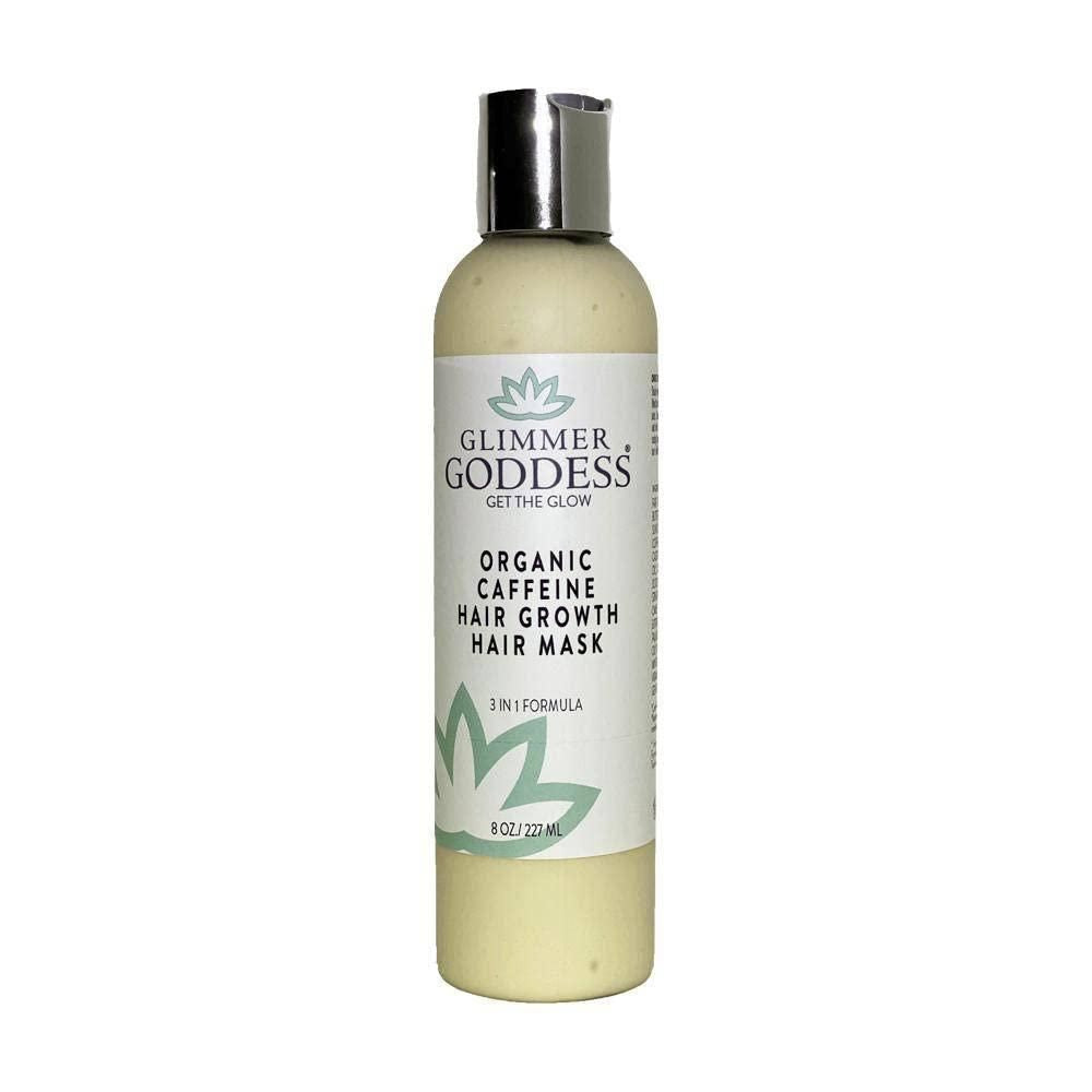 Mascarilla acondicionadora con cafeína orgánica, fórmula natural para el crecimiento del cabello, para un cabello más largo, fuerte y saludable, 236 ml