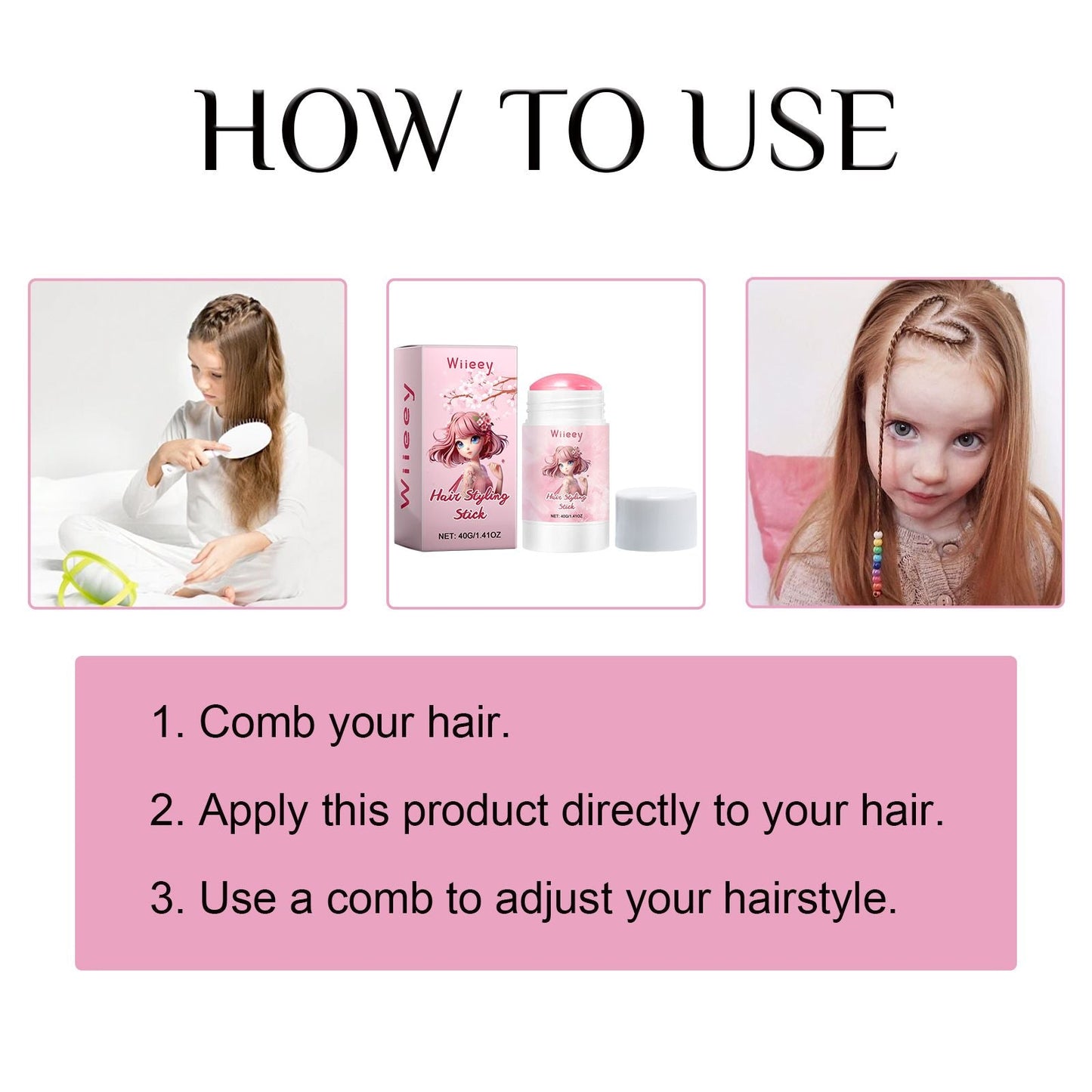 Wiieey Cherry Blossom Hair Stick, permanente y rizos, tratamiento capilar hidratante y suavizante para eliminar el encrespamiento