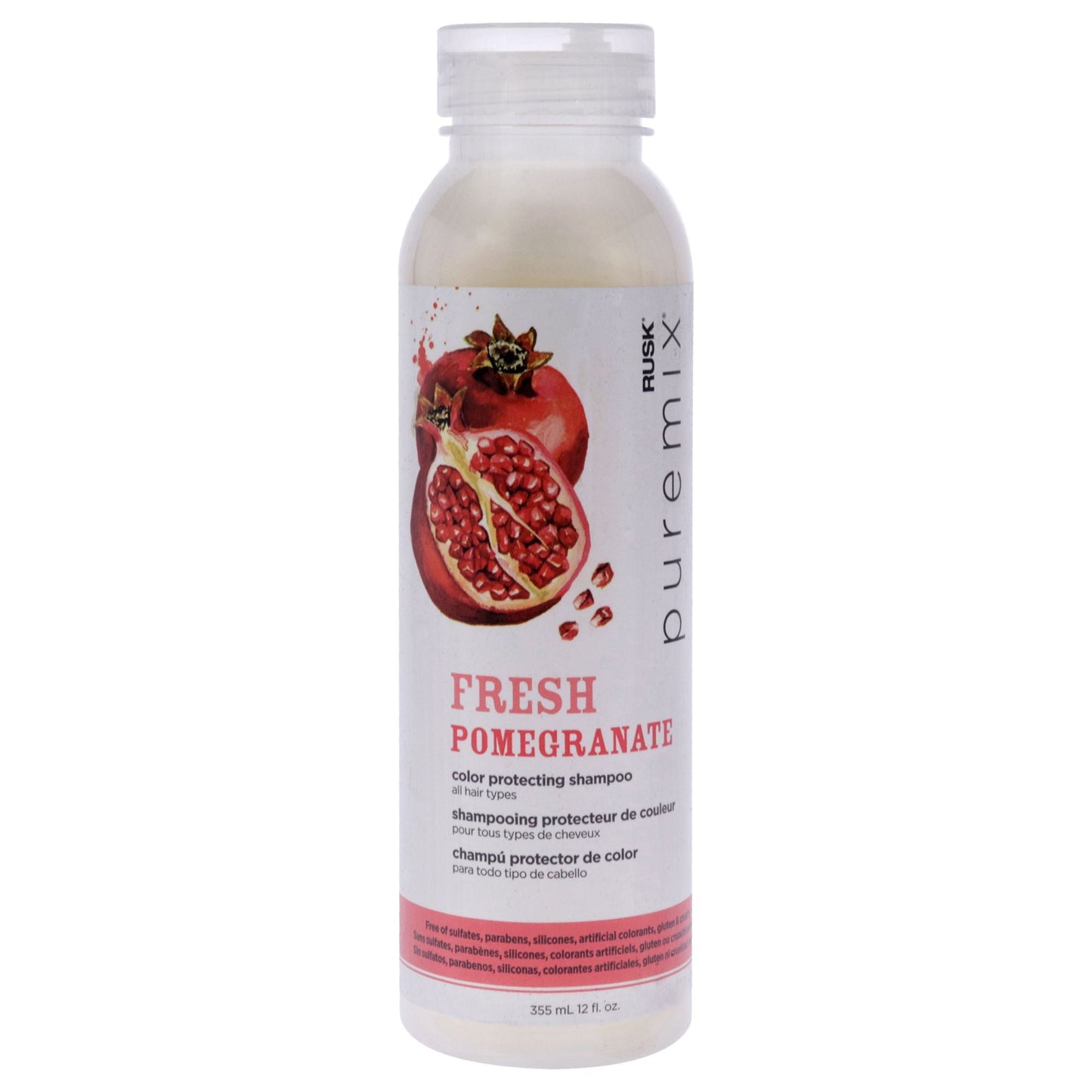 Champú protector del color de granada Puremix Fresh de Rusk para unisex - Champú de 12 oz
