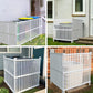 Valla para Aire Acondicionado, Panel de Vinilo Blanco para Valla de Privacidad de Cubos de Basura para Exterior, Cerramiento para Equipos de Piscina Exterior con Estacas Metálicas, (Paquete de 2)