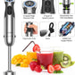KOIOS Immersion Hand Blender, 5-in-1 Hand Blender with Entire Stainless Steel Blender Shaft, Full Copper Motor, Built in 12 Speed Turbo Stick Blender, Handheld blender for Baby food, Smoothies, Soups
