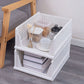 Paquete de 4 cajas organizadoras de plástico para armarios, contenedores de almacenamiento plegables, cajones apilables con riel deslizante, cesta de almacenamiento extraíble para sala de estar, dormitorio, armario, color blanco