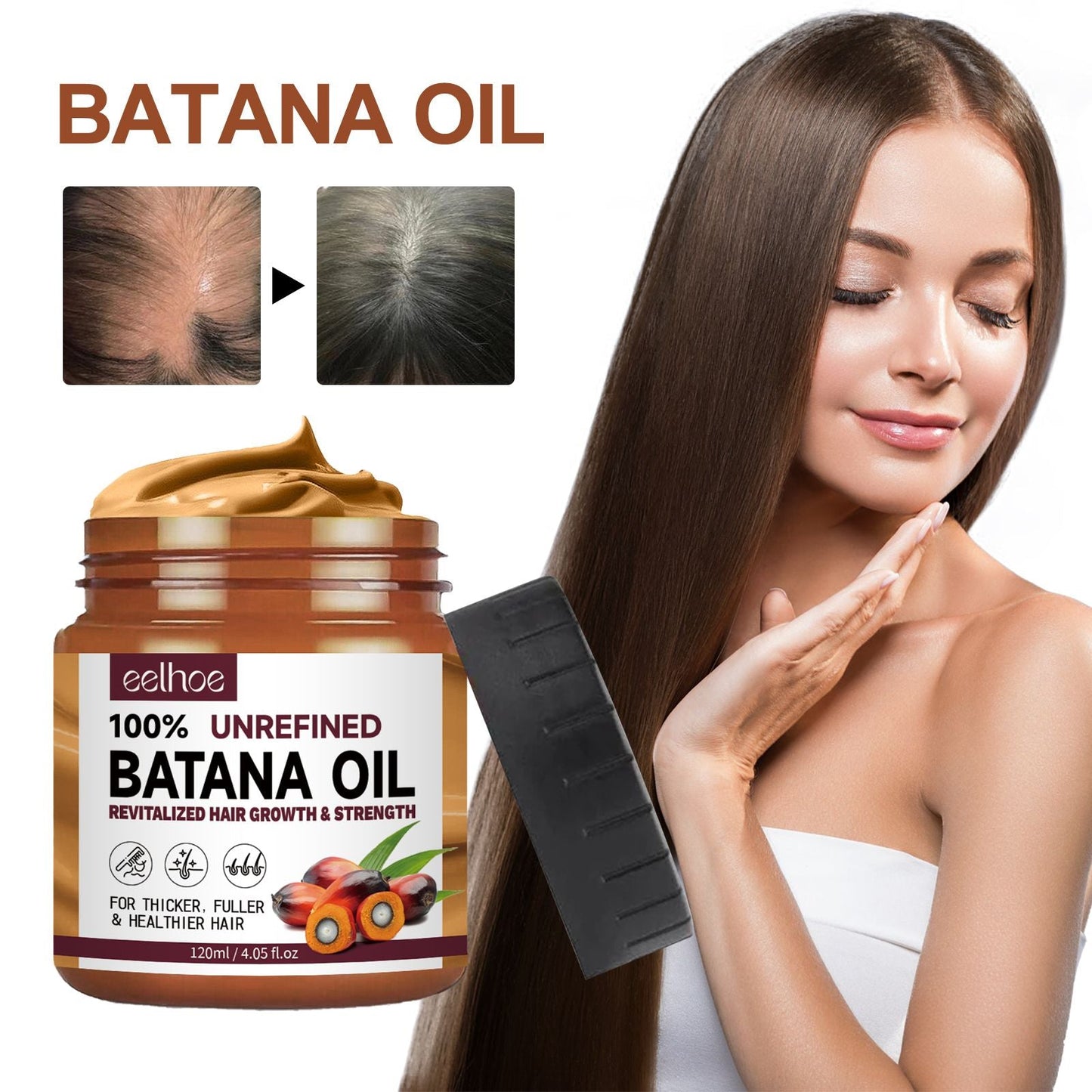 Acondicionador con Aceite de Batana EELHOE Hidrata, Repara, Fortalece las Raíces del Cabello, Previene el Cabello Escaso, Deja el Cabello Denso, Y Sólido y Esponjoso