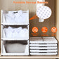 Paquete de 4 cajas organizadoras de plástico para armarios, contenedores de almacenamiento plegables, cajones apilables con riel deslizante, cesta de almacenamiento extraíble para sala de estar, dormitorio, armario, color blanco