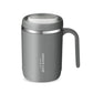 1pc Stainless Steel Cups With Lid; 16 Oz 304 Stainless Steel Tumblers Durable Coffee Mug With Splash Proof Sliding Lid; Drink With Lid Open; Plastic Housing And Lid; Straw Not Included
