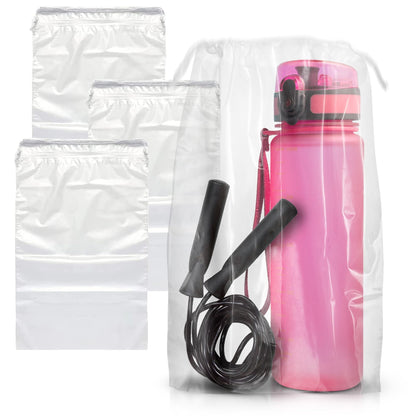 Clear Drawstring Bag, 4 x 6 Inches. Pack of 2000 Clear Plastic Drawstring Bags. 2 Mil Drawstring Clear Plastic Bags. Waterproof Clear Plastic Bags Drawstring for Cosmetics, Toiletries
