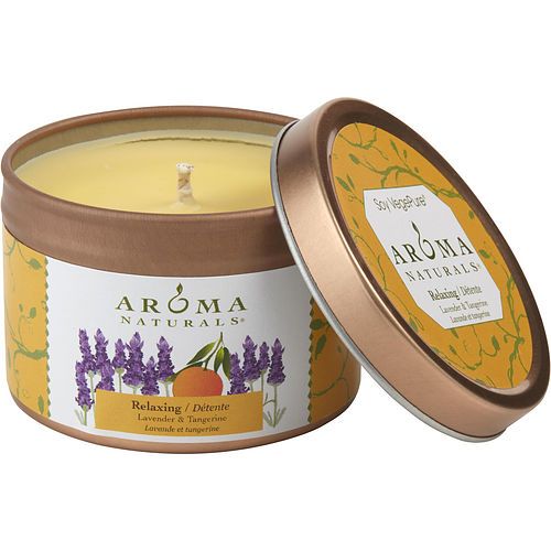 AROMATERAPIA RELAJANTE de Relaxing Aromatherapy UNA VELA DE AROMATERAPIA DE SOJA EN LATA DE 2.5x1.75 pulgadas. COMBINA LOS ACEITES ESENCIALES DE LAVANDA Y MANDARINA PARA CREAR UNA FRAGANCIA QUE REDUCE EL ESTRÉS