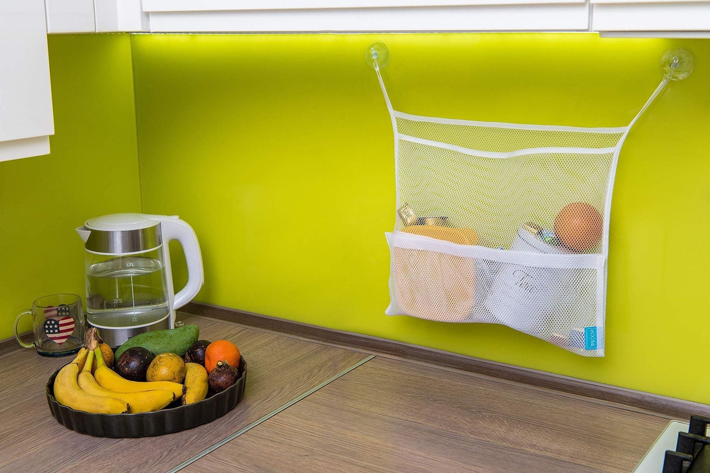 Juego de 2 organizadores de juguetes de baño de gran tamaño de 36 x 50 cm y 40 x 50 cm, bolsas de malla para juguetes de bañera de bebé, 4 ventosas fuertes, soporte para carrito de ducha de baño multiusos para niños pequeños