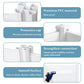 Valla para Aire Acondicionado, Panel de Vinilo Blanco para Valla de Privacidad de Cubos de Basura para Exterior, Cerramiento para Equipos de Piscina Exterior con Estacas Metálicas, (Paquete de 2)