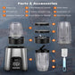 VEWIOR 1000W Smoothie Blender for Shakes and Smoothies; 11 Pieces Personal Blender for Kitchen; 2*23oz+10oz Blender Cups with To-Go Lids for Fruit Vegetables; Beans; Nuts; Spices(shipment from FBA)