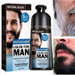Champú Tinte para Barba para Hombres, Tinte Permanente Natural para Barba, Tiñe el Cabello en Minutos, Larga Duración, 200 ml, Cuidado Capilar Tinte Negro