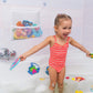 Juego de 2 organizadores de juguetes de baño de gran tamaño de 36 x 50 cm y 40 x 50 cm, bolsas de malla para juguetes de bañera de bebé, 4 ventosas fuertes, soporte para carrito de ducha de baño multiusos para niños pequeños