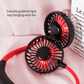 Mini ventilador portátil de cuello colgante con banda para el cuello recargable por USB, doble ventilador, aire acondicionado, enfriador, difusor de aroma colorido, ventilador eléctrico de escritorio para habitación XH